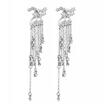 Newly Women Gold Silver Plated Crystal Flower Drop Long Dangle Chain Earrings US