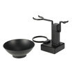 2 in 1 Stand Holder Set for Shaving Brush Razor & Soap Bowl Mug Cup Set Shaving Kit Alloy Black Male Facial Cleaning Tool