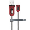 Snowkids red&black armor series Micro USB interface Andrews mobile phone data cable charging cable 2 meters for Samsung Huawei millet Meizu HTC etc