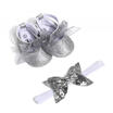 Baby Newborn Toddler Girls Crib Lace Bow Princess ShoesHeadband Pram Prewalker