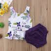 USA Newborn Toddler Baby Gir Floral Tops T-shirt Shorts Outfits Clothes Sunsuit