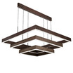 Baycheer HL487479 Dark Brown Linear Island Aluminum 1 Tier White Light LED Square LED Chandelier in Acrylic Shade