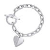 Hot Womens Jewelry Stainless Steel Heart Style Charm Chain Bracelet delicate