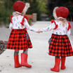 Toddler Kids Baby Girls Cotton Princess T-shirt Plaid Party Tutu Dress Clothes