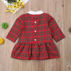 Toddler Kids Baby Girl Long Sleeve Christmas Plaid Ruffle Party Dress Clothes