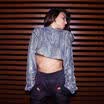 Womens Hoodie Long Sleeve Casual Sweatshirt Sweater Crop Shiny Pullover Tops