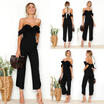 Women One Shoulder wide leg Bodycon Jumpsuit Sleeveless Romper Trousers Clubwear