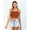 Women Casual Knit Print Tank Tops Vest Blouse Sleeveless Crop Top Shirt Cami