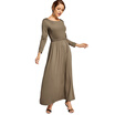 A Line Long Sleeve Long Dress