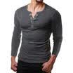 Fashion Men Slim Fit V Neck T-shirt Muscle Tee Casual Tops Long Sleeve Blouse PA