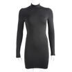 1Pcs Plus Velve Women Bodycon Long Sleeve Evening Party Cocktail Club Mini Dress