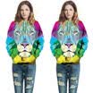 Unisex Couples 3D Cartoon Lion Print Sweatshirt Jumper Hooded Pullover Coat Top