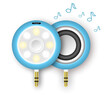 2 in 1 Mini 35mm Audio Speaker with 8 LED Selfie Flash Fill-in Light Spotlight Lamp