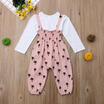 Toddler Kids Baby Girl Tops T-Shirt Bib Strap Overalls Pants 2Pcs Outfit Clothes