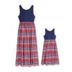 Mother Daughter Summer Boho Stripe Long Maxi Dress Family Matching Outfits