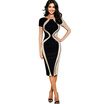 Womens Wear Five-Point Sleeve Stitching Stretch Fabric Fashion Dress