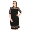 Cute Ann Womens Sexy Half Sleeve Plaid Patchwork Plus Size Casual Party Dress