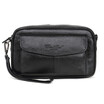 Men Leather Wristlet Clutch Purse Wallet Zipper Passport Phone Card Carrier Organizer Holder Wrist Strap Bag for Business Travel