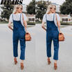 Women Casual Loose Denim Jeans Pants Overalls Straps Jumpsuit Romper Trousers US