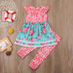Summer Newborn Baby Girl Cotton Romper JumpsuitPants 2Pcs Outfits Clothes Set