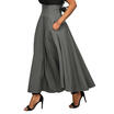 Vtg Women Stretch High Waist Plain Skater Flared Pleated Swing Long Skirt Dress