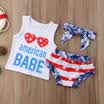 Toddler Kids Baby Girls Summer Outfits Clothes Vest T-shirt TopsPants 3Pcs Sets
