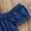 Summer Toddler Baby Kids Girls Off Shoulder Strap Denim Tops Blouse Shirt 6M-4Y