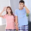 Arctic cashmere short-sleeved pajamas comfortable couple pajamas home men&women pajamas home service summer men&women pajamas B541106511-3 alphabet male XL