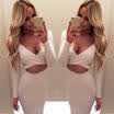 Women Long Sleeve Sexy Bodycon Evening Party Cocktail Pencil Clubwear Mini Dress