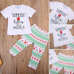 2pcs Toddler Kids Baby Boys Girls Christmas Outfits T-shirt Tops Pants Clothes