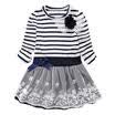 Toddler Kid Baby Girls Flower Striped Lace Princess Party Pageant Dress Sundress