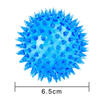 SL Pet Dog Puppy LED Flash Chew Squeaky Spiky Ball Play Rubber Elastic Fun Toy