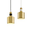 Baycheer HL478985 Cylindrical Metal Shade Satin Brass Mini Hanging Pendant LightWhite