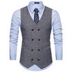 Trendy Men Business Formal Dress Vest Suit Slim Fit Casual Waistcoat Coat