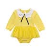 AU Kids Newborn Baby Girls Swan Collar Romper Bodysuit Jumpsuit Outfits Clothes