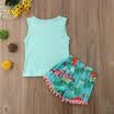 Canis Toddler Kids Baby Girls Flamingo Tops T-shirt Short Pants Outfits Clothes