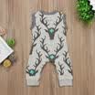 AUStock Newborn Baby Boy Deer Print Romper Bodysuit Jumpsuit Outfits Clothes Set