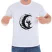 Digging the moon Hot T-Shirt Mens Custom Printed Tops Cotton Short Sleeve Tee XN