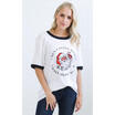 US Women Christmas Short Sleeve Loose Shirts Casual Xmas Santa Cotton Shirt Tops