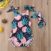 USA Newborn Baby Girl Sleeveless Jumpsuit Romper Bodysuit Headband Outfits NEW
