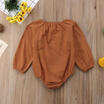 Kids Infant Baby Boys Girls Lace Romper Bodysuit Outfit Clothes as Pumpkin Color