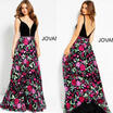 Ladies Long Black Floral Prom Ball Bridesmaid Dress Formal Prom Party Dresses