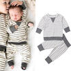Newborn Baby Boys Girls Cotton Clothes Long Sleeve Tops T Shirt Pants Outfit Set