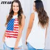 Casual Women Vest Summer Loose Star Print Sleeveless Tank T-Shirt Top Blouse