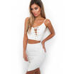 Women Sexy Clubwear Off Shoulder Dresses Crop Tops Midi Skirt Bodycon 2PCS Sets