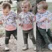 Cotton Infant Toddler Baby Girl Winter Top Floral Print Pullover Sweatshirt 0-5T