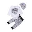 Newborn Baby Girls Boys Tops Romper Floral Long Pants Trousers Outfits Clothes