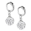 925 sterling silver Womens Girls Chic Crystal Rhinestone Stud Hoop Earrings