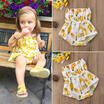 Newborn Toddler Baby Girl Banana Off Shoulder Romper Bodysuit Outfit Clothes