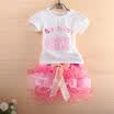 2017 Infant Kids Baby Girl Party Tops T-shirt Ribbon Layered Tutu Dress Outfits